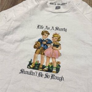 40s & Shorties Life as a shorty Wu-Tang Cream Hip Hop Lyric Rap tee • Size M